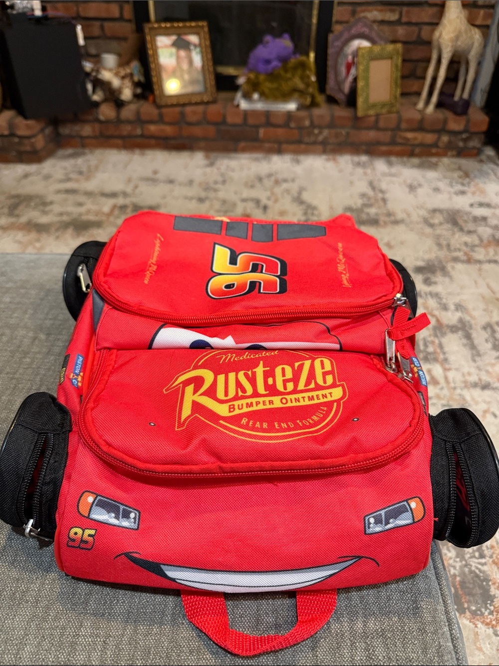 Disney Red Lightning McQueen Kids Backpack with Rust-eze Graphics - Picture 2 of 5